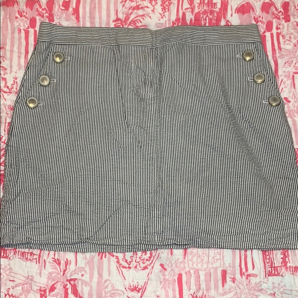 J Crew Linen Striped Skirt